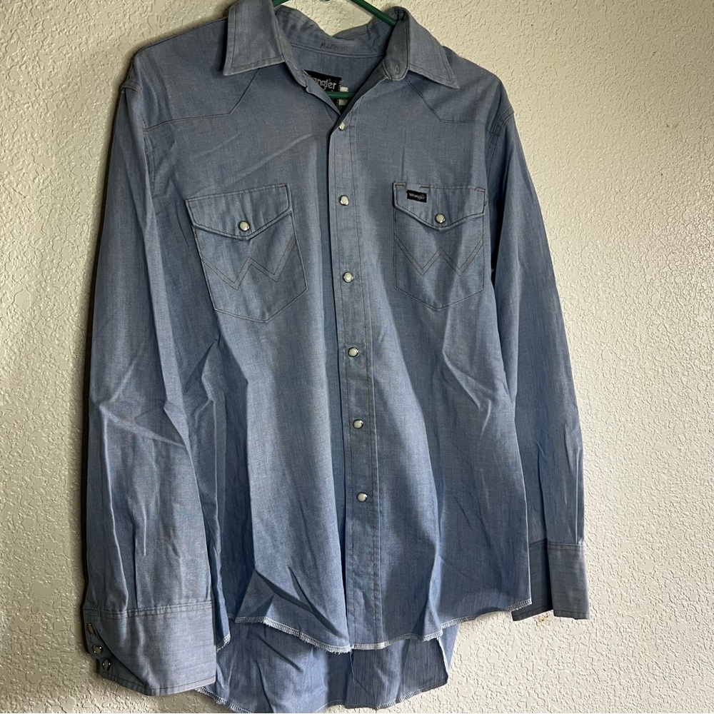 Vintage wrangler shirt size x- long tail 16 1/2 by 35